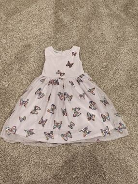 Pippa and Julie Sequin Butterfly Sleeveless Dress Purple Lavender Sz 6